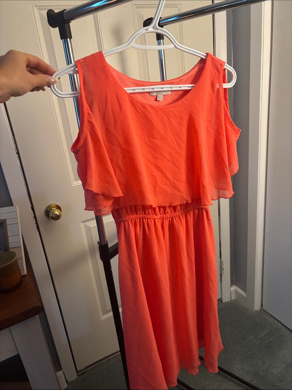 APRICOT Coral Sleeveless Layered Waist Dress